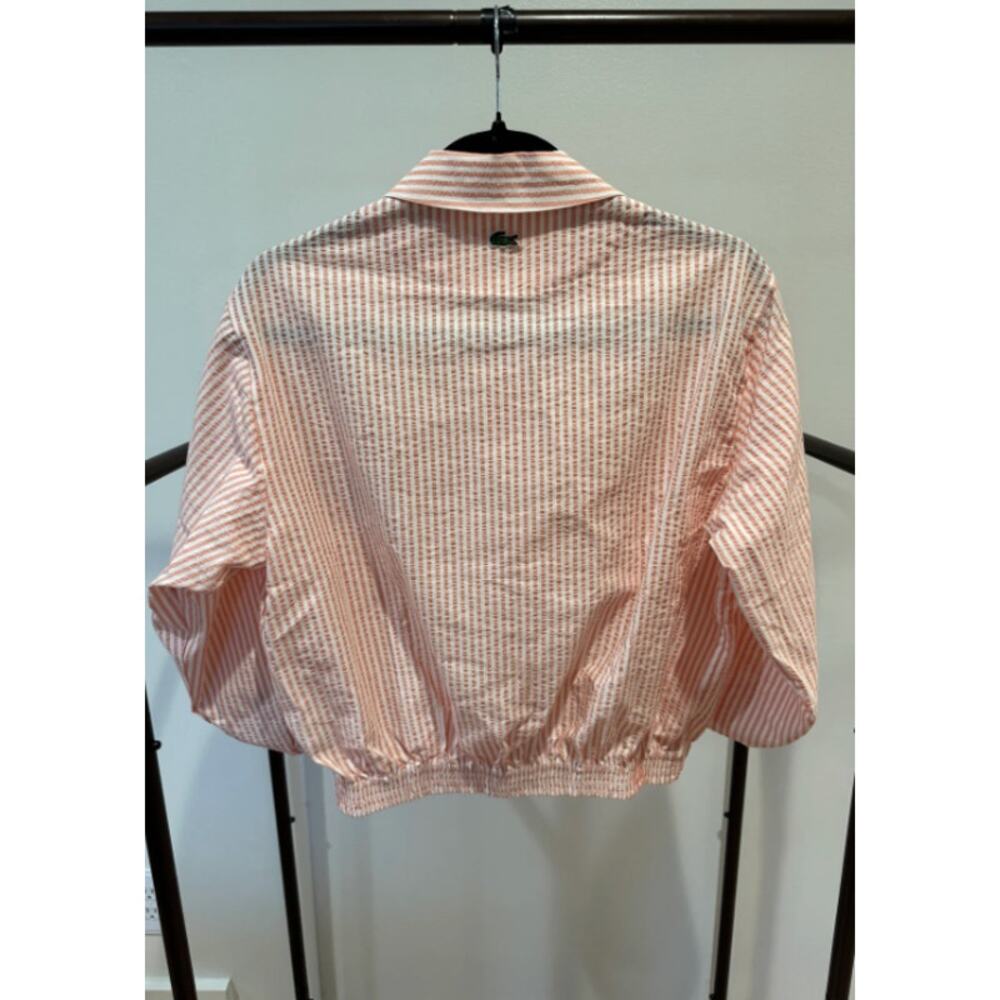 Lacoste Set - Striped Seersucker Jacket with Seersucker Wrap Skirt size 36 US 4 - Picture 10 of 12